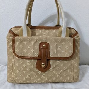 Louis Vuitton Mini Lin Mary Kate Sac Khaki Monogram Leather Top Handle Handbag